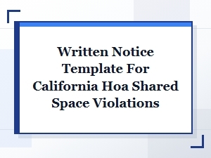 California Hoa Shared Space Violation Notice Template
