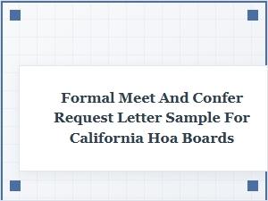 Meet and Confer Request Letter for California Hoa Boards