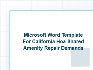 California Hoa Shared Amenity Repair Demand Template