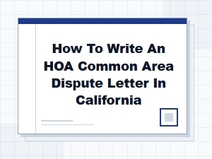 Write an Hoa Common Area Dispute Letter in California